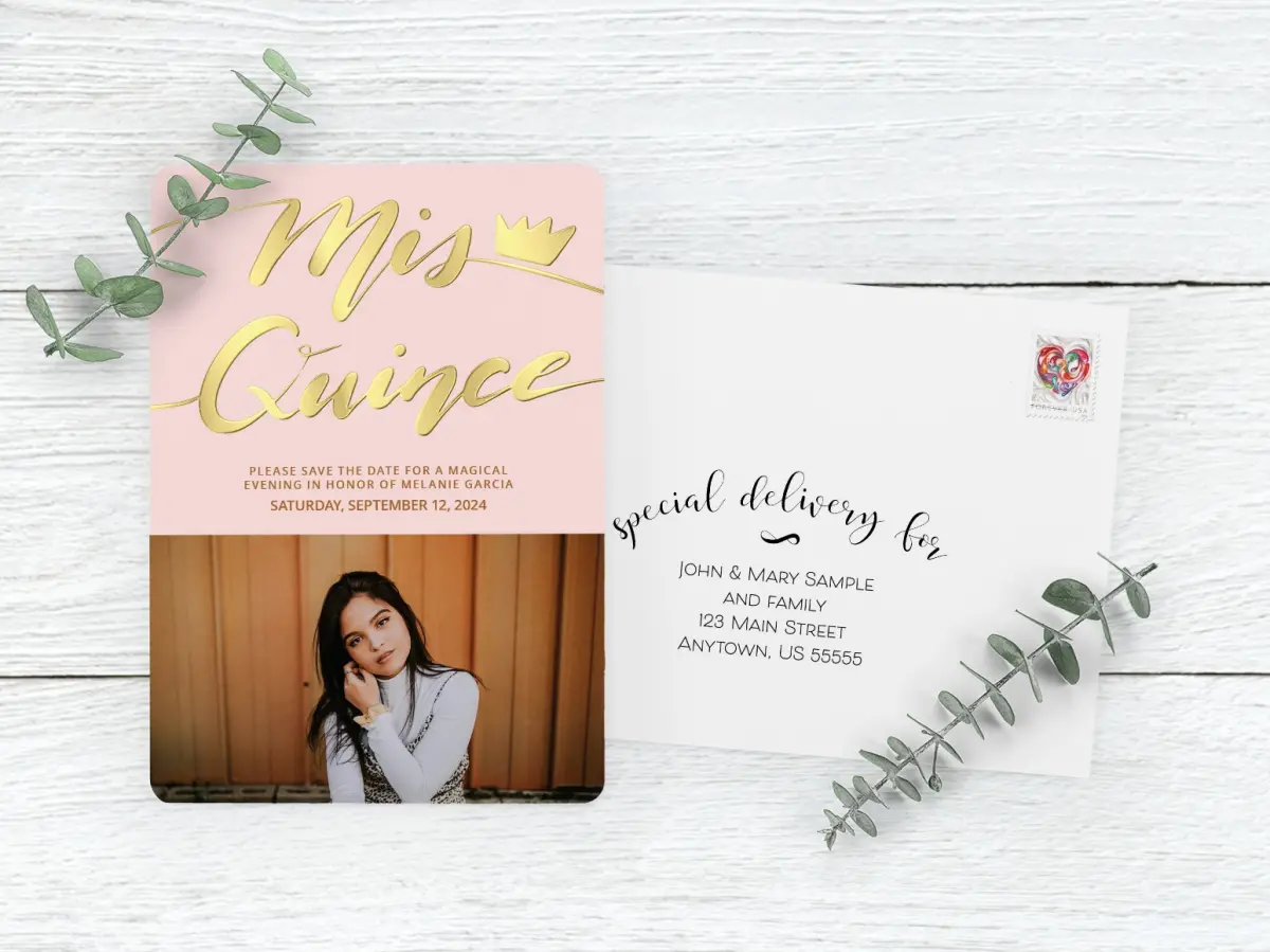Save the Date Card with Optional Guest Addressing Service