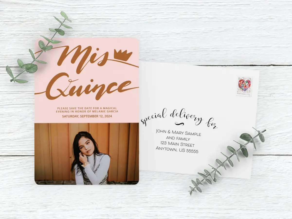 Save the Date Card with Optional Guest Addressing Service