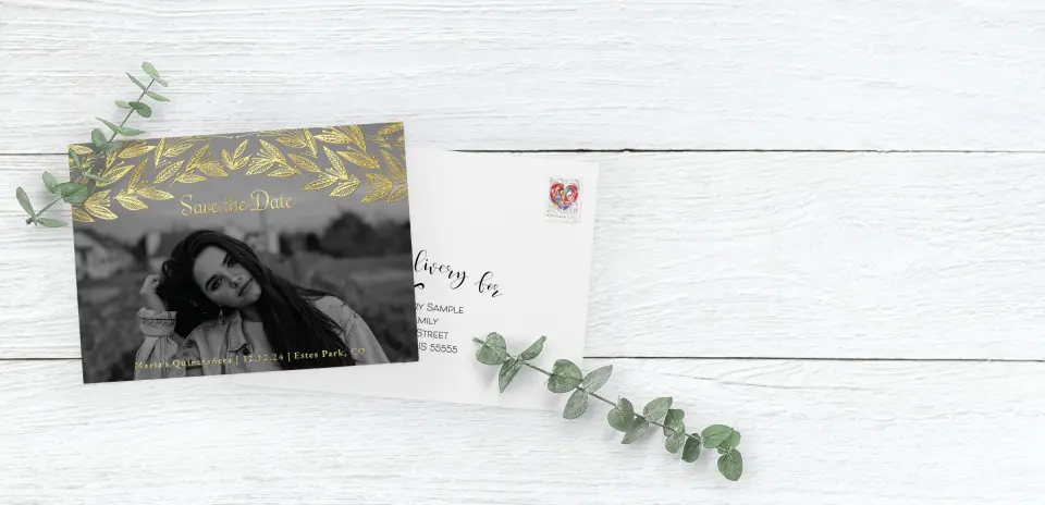 Save the Date Card with Optional Guest Addressing Service