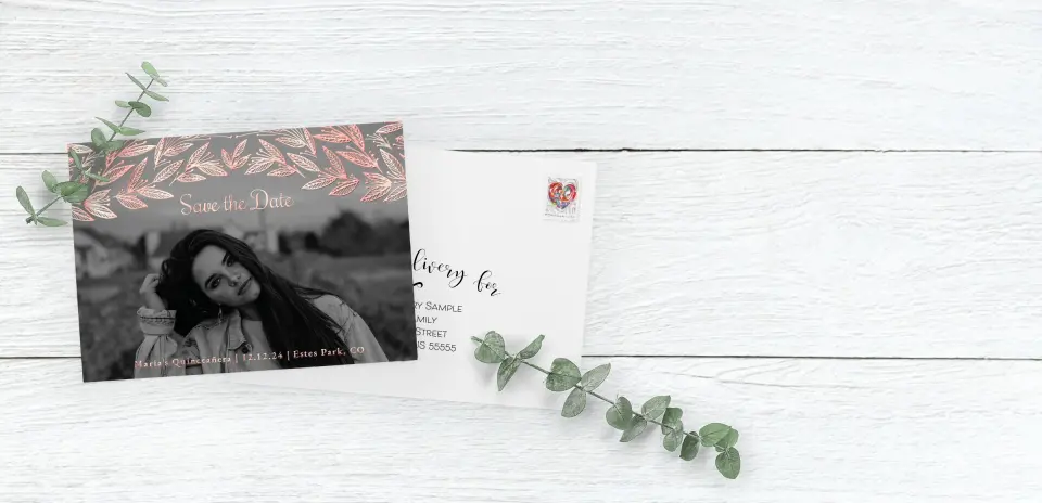 Save the Date Card with Optional Guest Addressing Service
