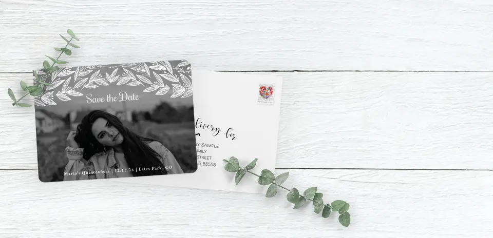 Save the Date Card with Optional Guest Addressing Service
