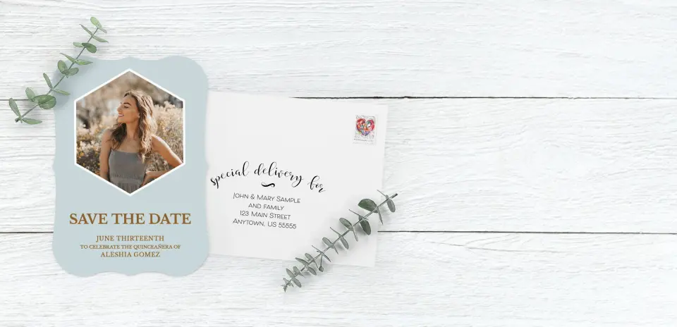 Save the Date Card with Optional Guest Addressing Service