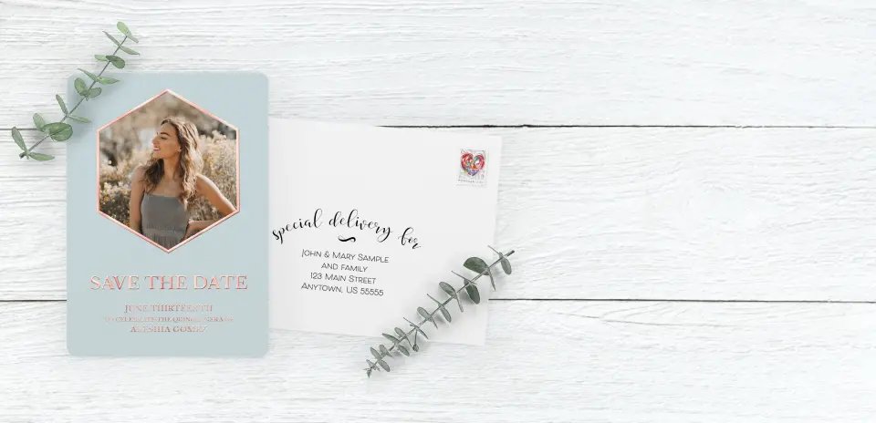 Save the Date Card with Optional Guest Addressing Service