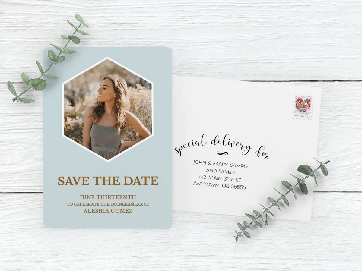 Save the Date Card with Optional Guest Addressing Service