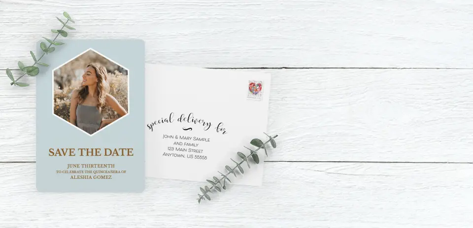 Save the Date Card with Optional Guest Addressing Service