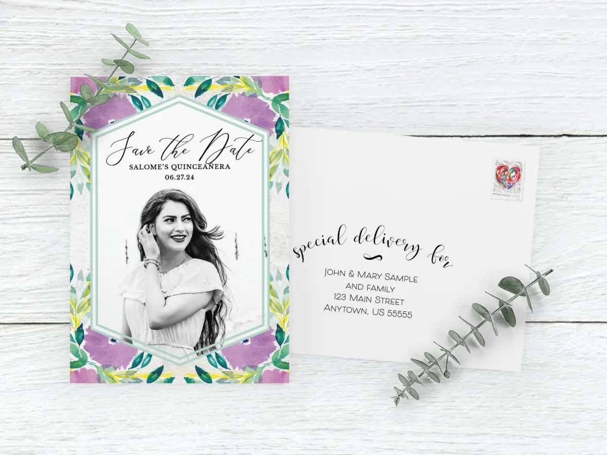 Save the Date Card with Optional Guest Addressing Service