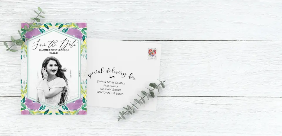 Save the Date Card with Optional Guest Addressing Service