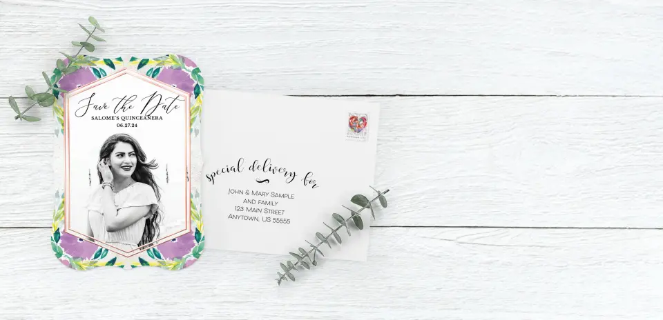 Save the Date Card with Optional Guest Addressing Service