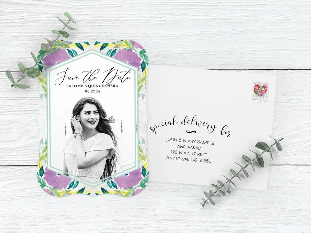 Save the Date Card with Optional Guest Addressing Service