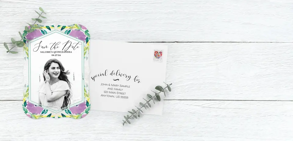 Save the Date Card with Optional Guest Addressing Service