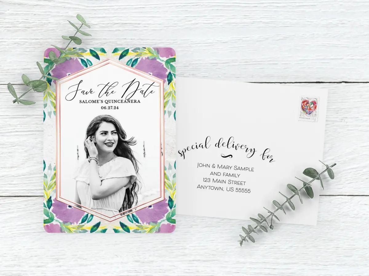 Save the Date Card with Optional Guest Addressing Service