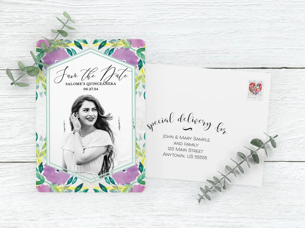 Save the Date Card with Optional Guest Addressing Service