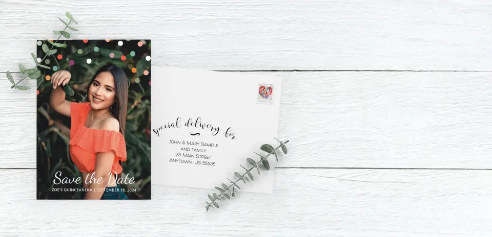 Save the Date Card with Optional Guest Addressing Service