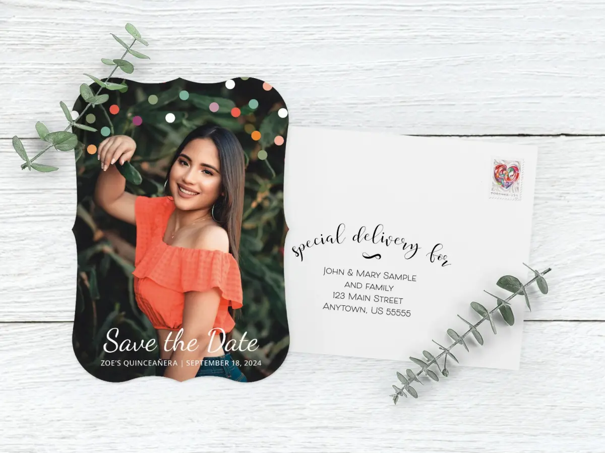 Save the Date Card with Optional Guest Addressing Service