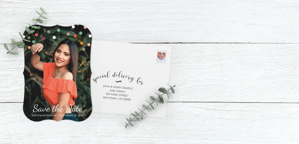 Save the Date Card with Optional Guest Addressing Service