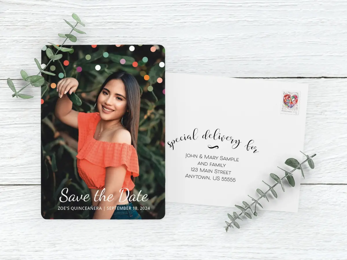 Save the Date Card with Optional Guest Addressing Service