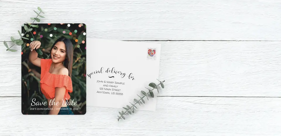 Save the Date Card with Optional Guest Addressing Service
