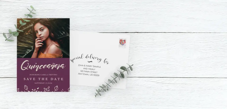 Save the Date Card with Optional Guest Addressing Service