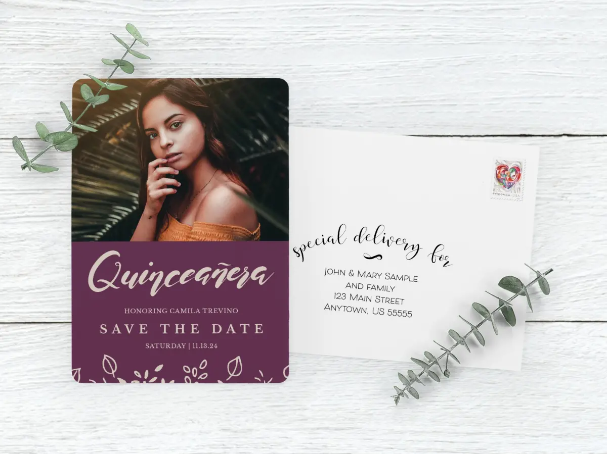 Save the Date Card with Optional Guest Addressing Service