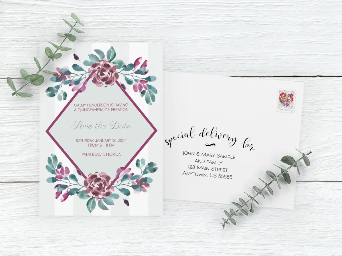Save the Date Card with Optional Guest Addressing Service