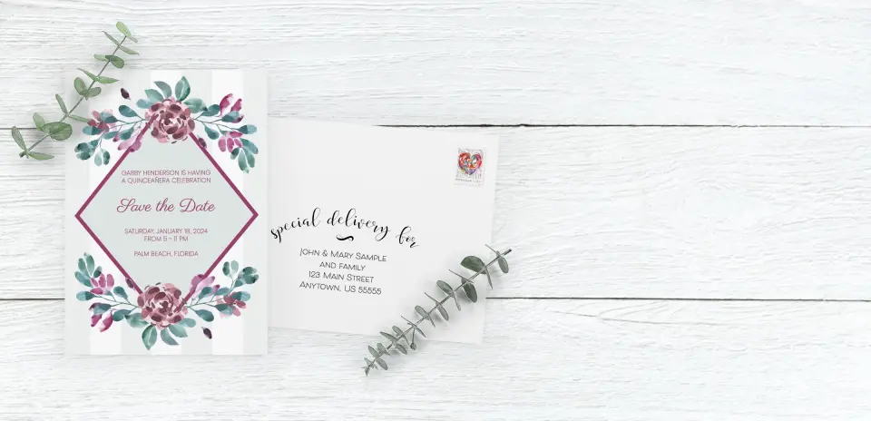 Save the Date Card with Optional Guest Addressing Service