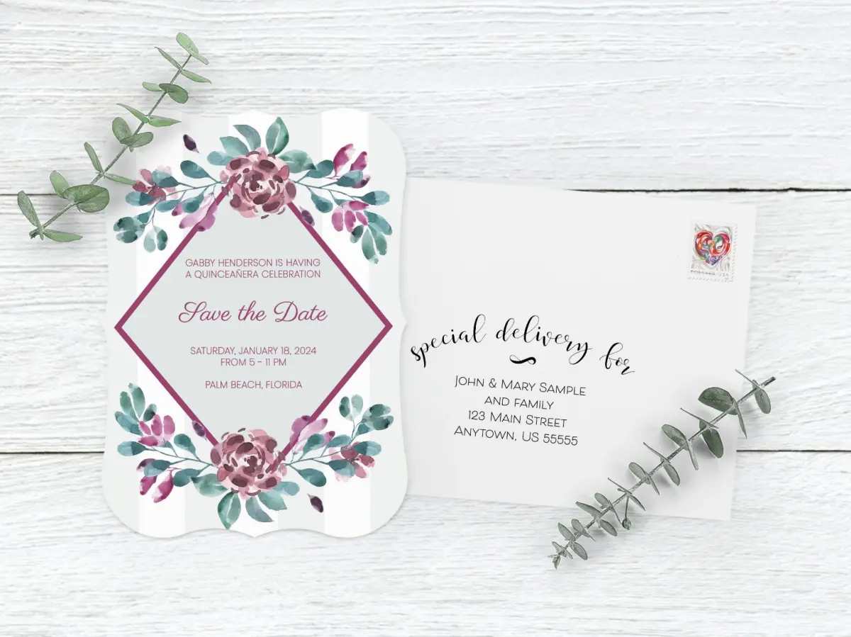 Save the Date Card with Optional Guest Addressing Service