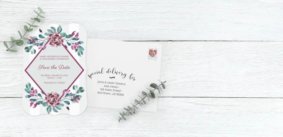 Save the Date Card with Optional Guest Addressing Service
