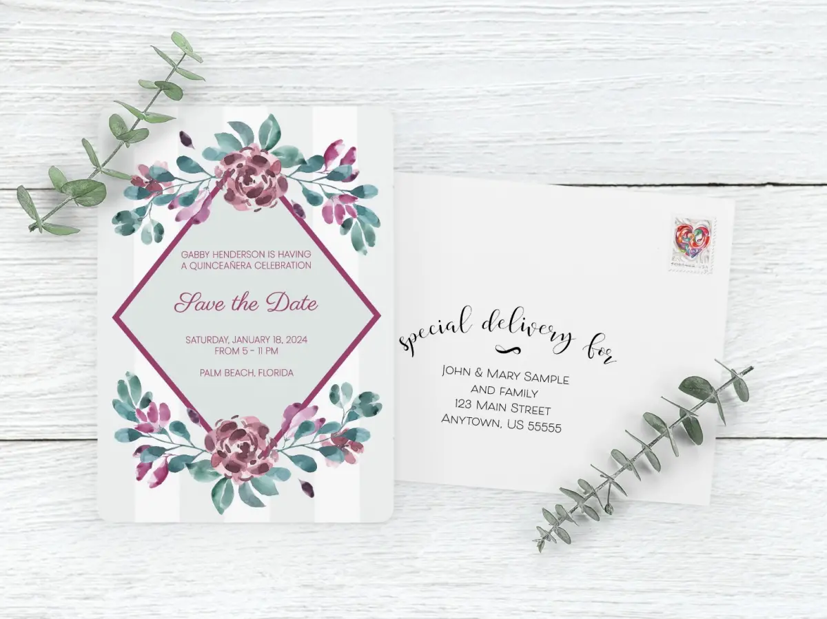 Save the Date Card with Optional Guest Addressing Service