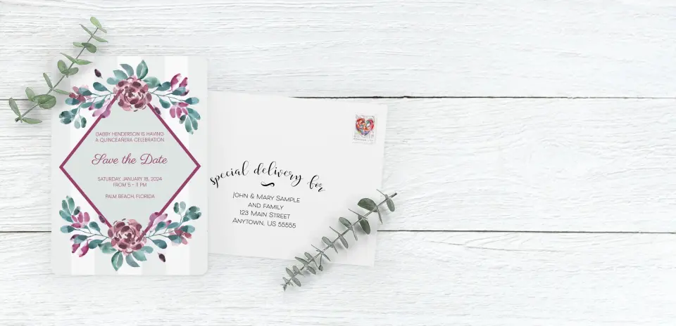 Save the Date Card with Optional Guest Addressing Service