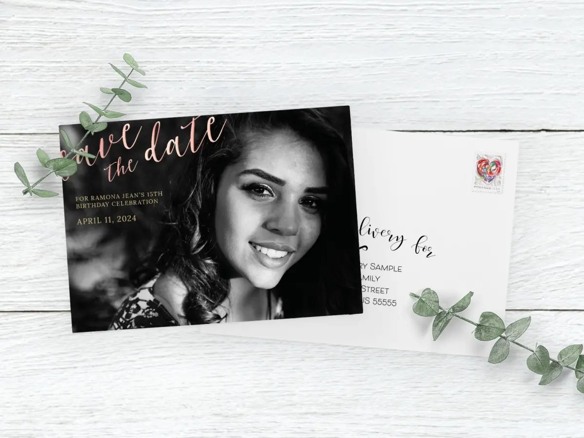 Save the Date Card with Optional Guest Addressing Service