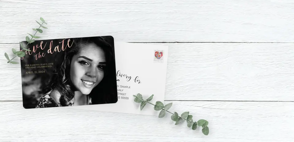 Save the Date Card with Optional Guest Addressing Service