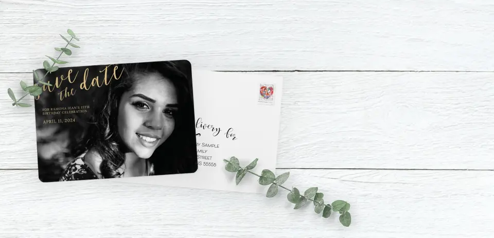 Save the Date Card with Optional Guest Addressing Service