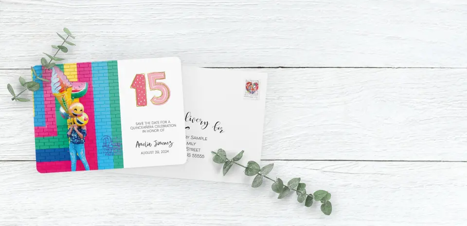 Save the Date Card with Optional Guest Addressing Service