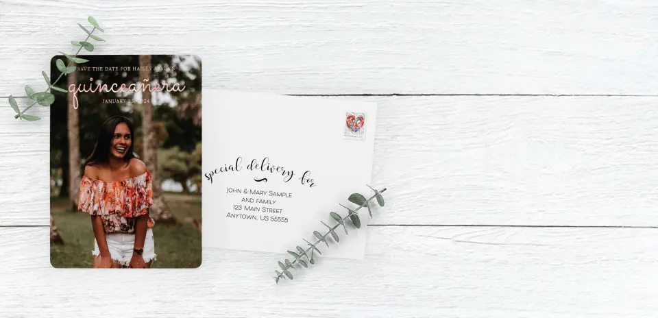 Save the Date Card with Optional Guest Addressing Service