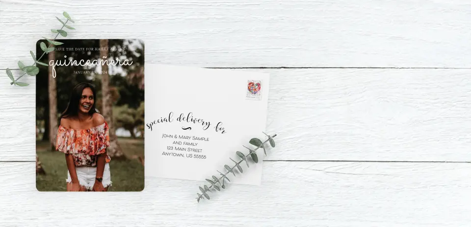 Save the Date Card with Optional Guest Addressing Service