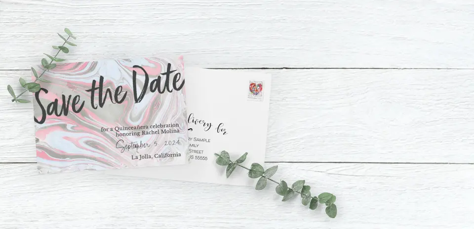 Save the Date Card with Optional Guest Addressing Service