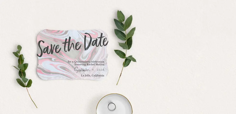 Save the Date Card with Optional Guest Addressing Service