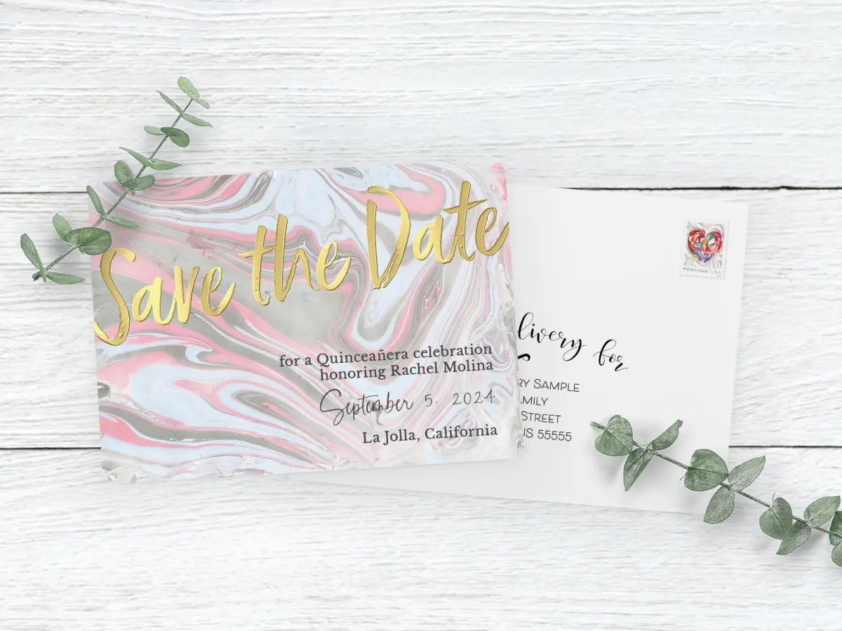 Save the Date Card with Optional Guest Addressing Service