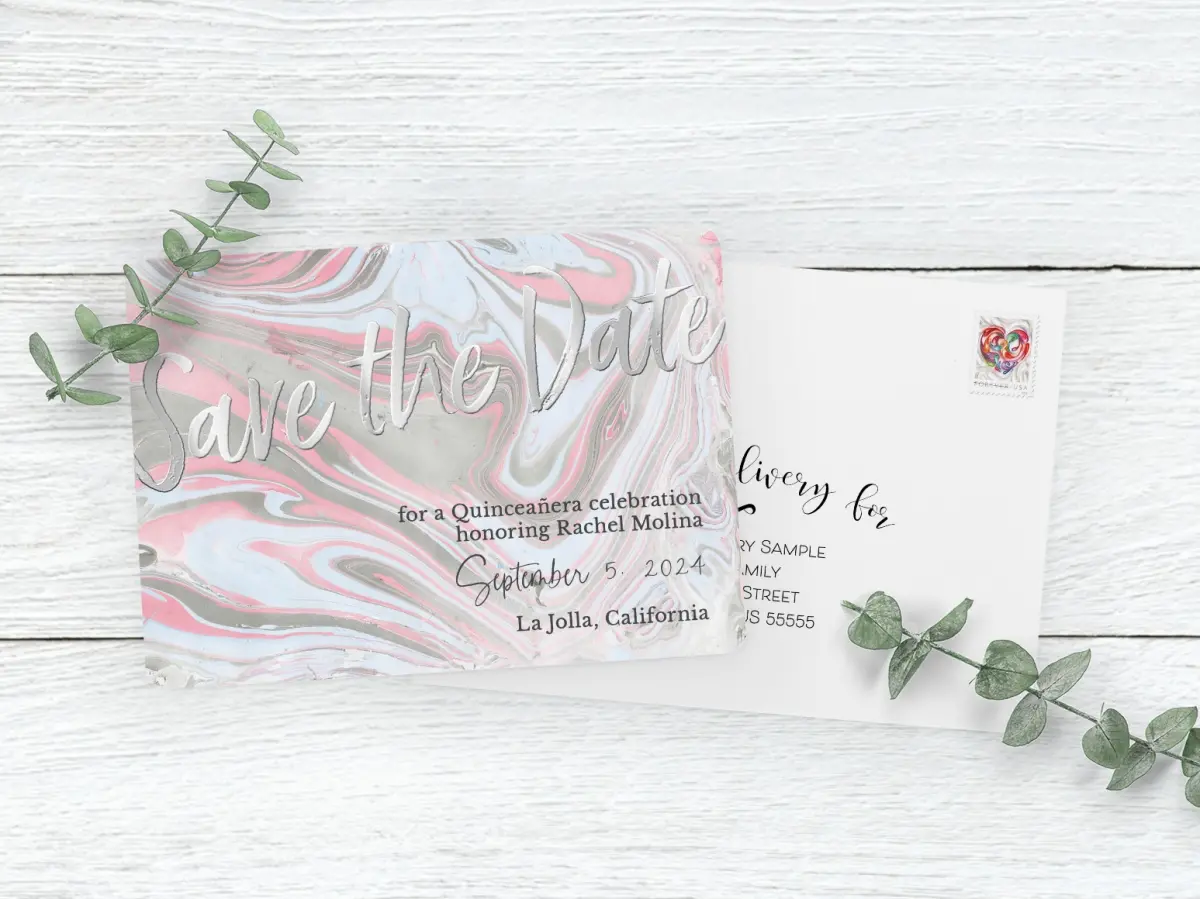 Save the Date Card with Optional Guest Addressing Service