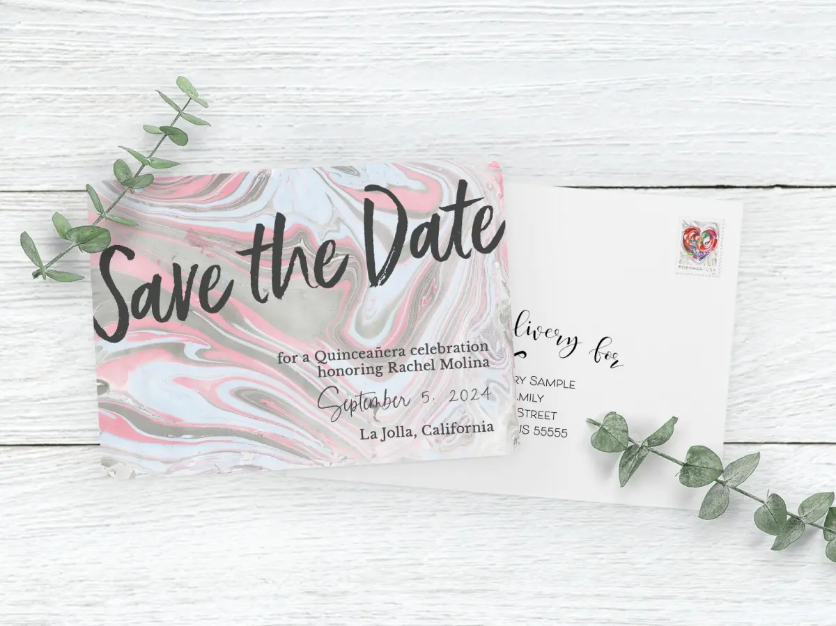 Save the Date Card with Optional Guest Addressing Service