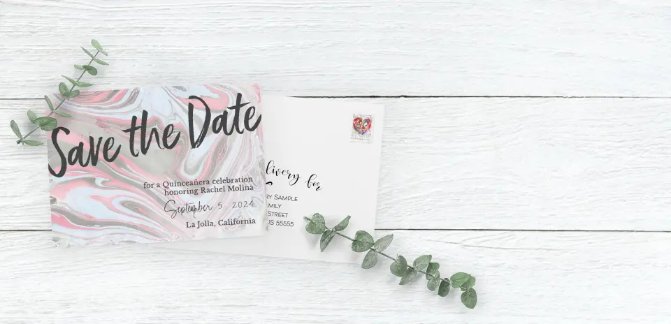 Save the Date Card with Optional Guest Addressing Service