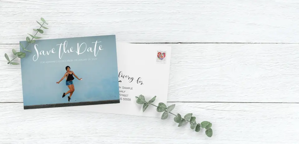 Save the Date Card with Optional Guest Addressing Service