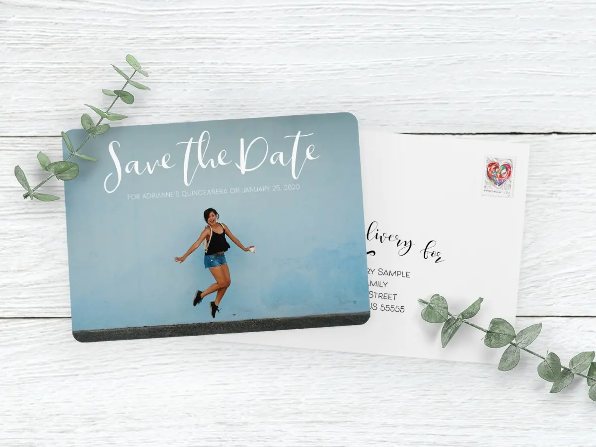 Save the Date Card with Optional Guest Addressing Service