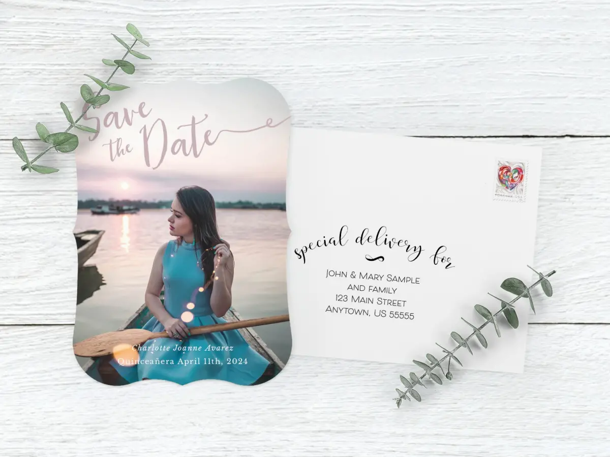 Save the Date Card with Optional Guest Addressing Service