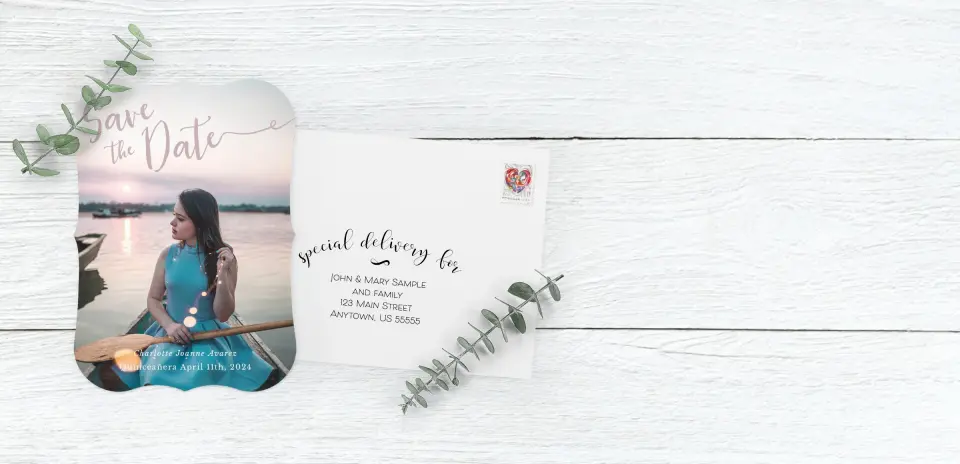 Save the Date Card with Optional Guest Addressing Service