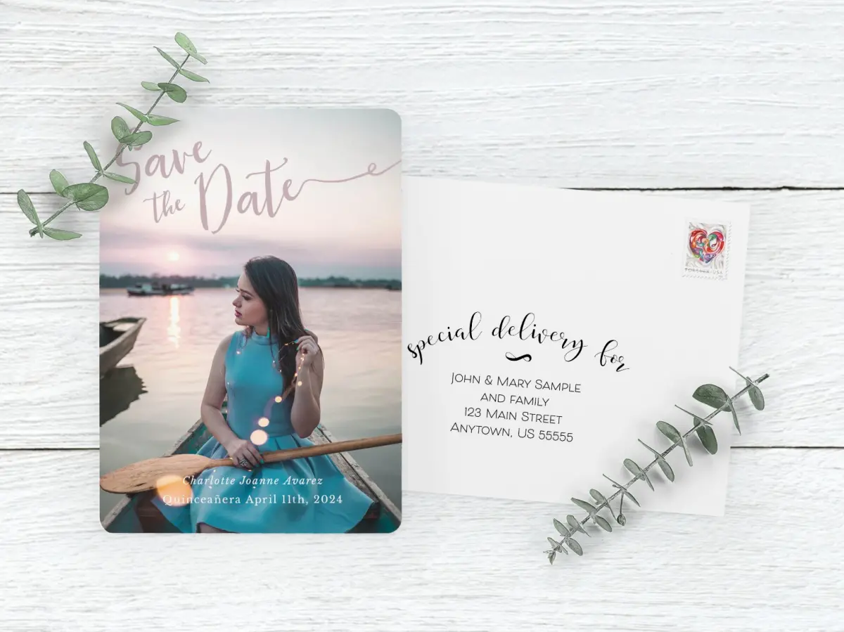 Save the Date Card with Optional Guest Addressing Service