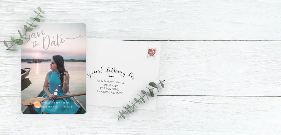 Save the Date Card with Optional Guest Addressing Service