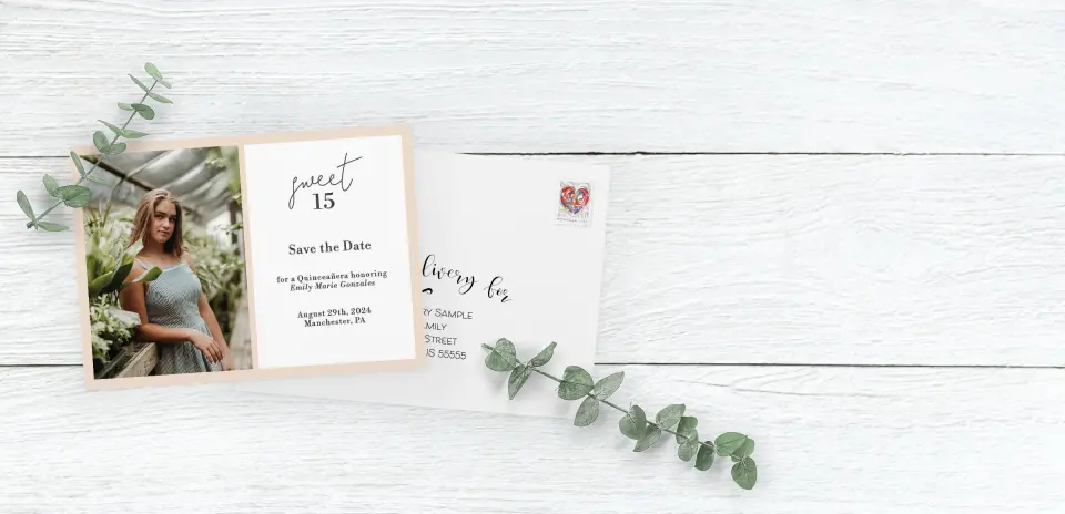 Save the Date Card with Optional Guest Addressing Service