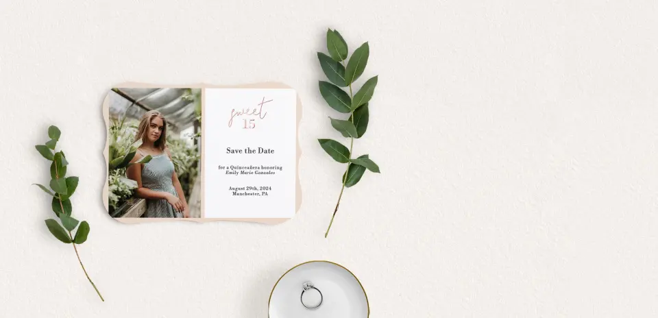 Save the Date Card with Optional Guest Addressing Service