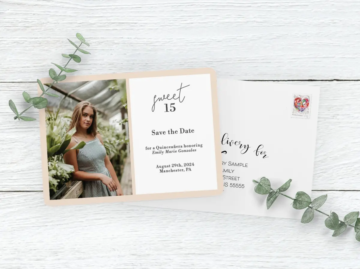Save the Date Card with Optional Guest Addressing Service